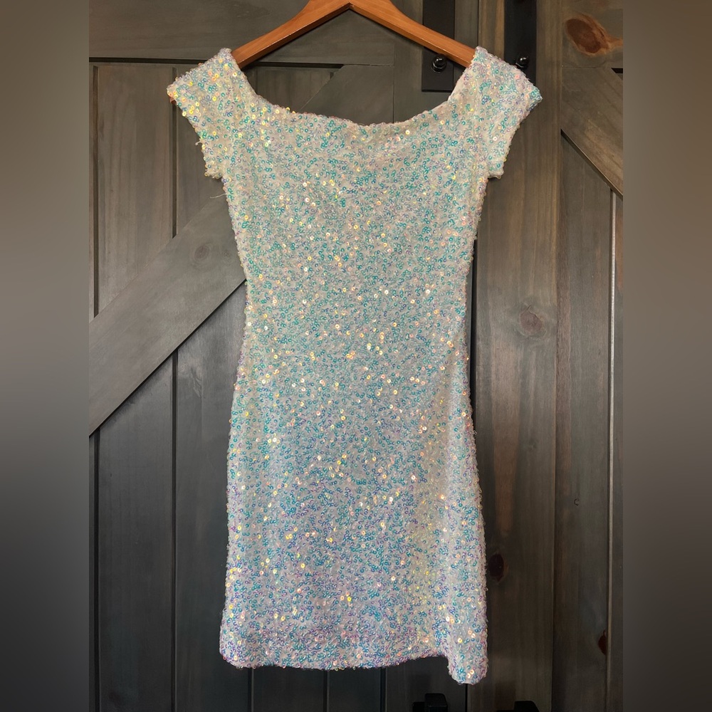 Sequin Off-Shoulder Dress. Worn once. No snagging.
